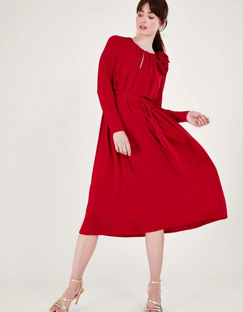Cleo Corsage Dress - Red