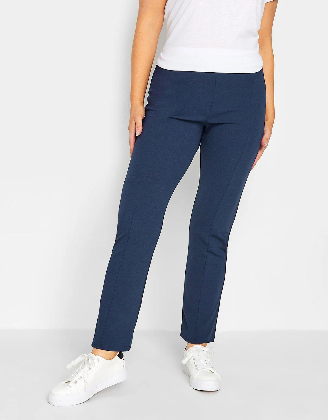 Petite Stretch Tapered Trousers - Navy, 2 of 1