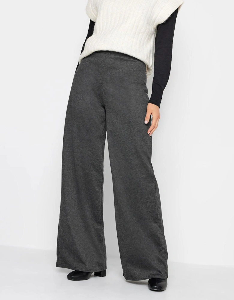 Ponte Wide Leg Trousers Charcoal 34"