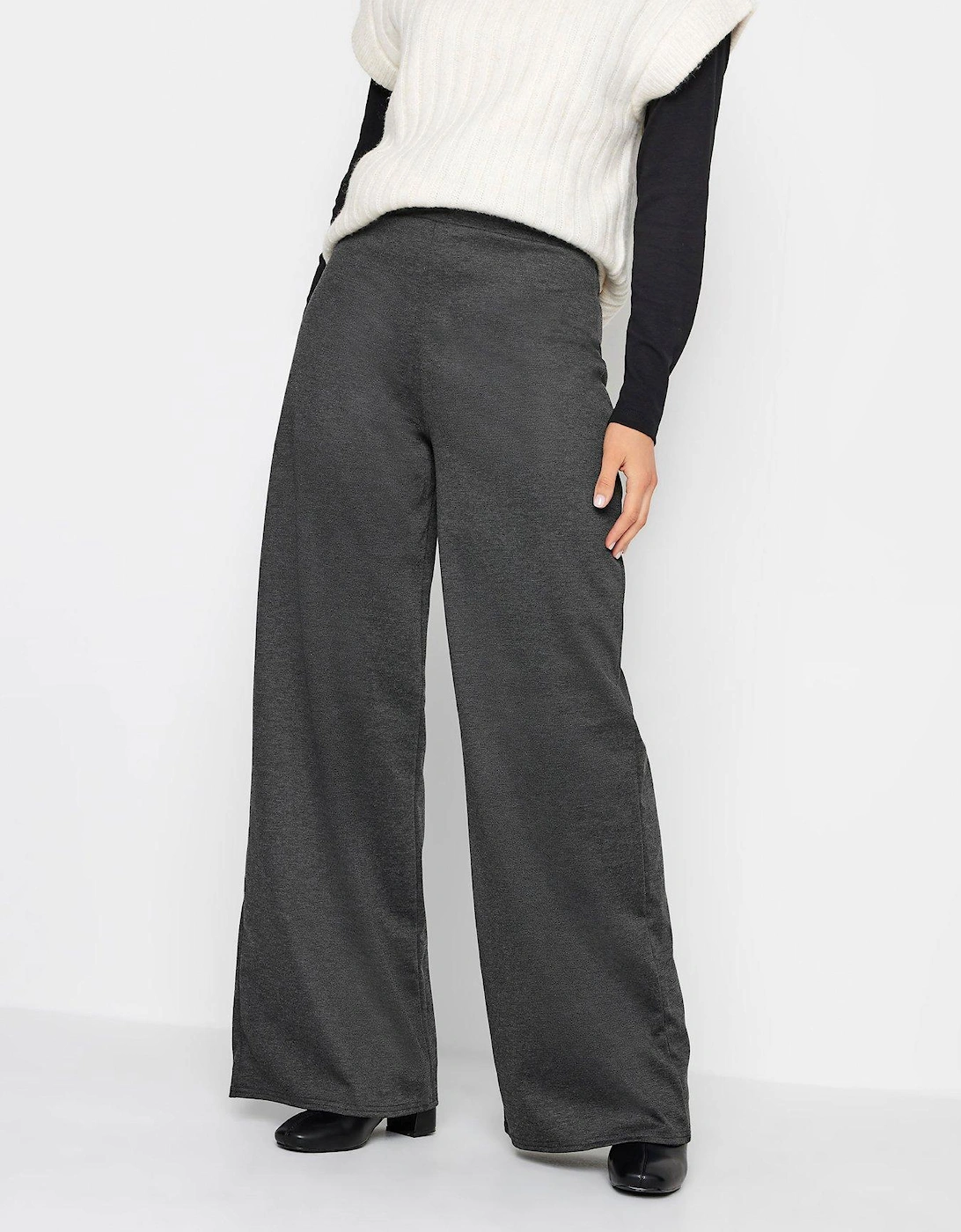 Ponte Wide Leg Trousers Charcoal, 2 of 1