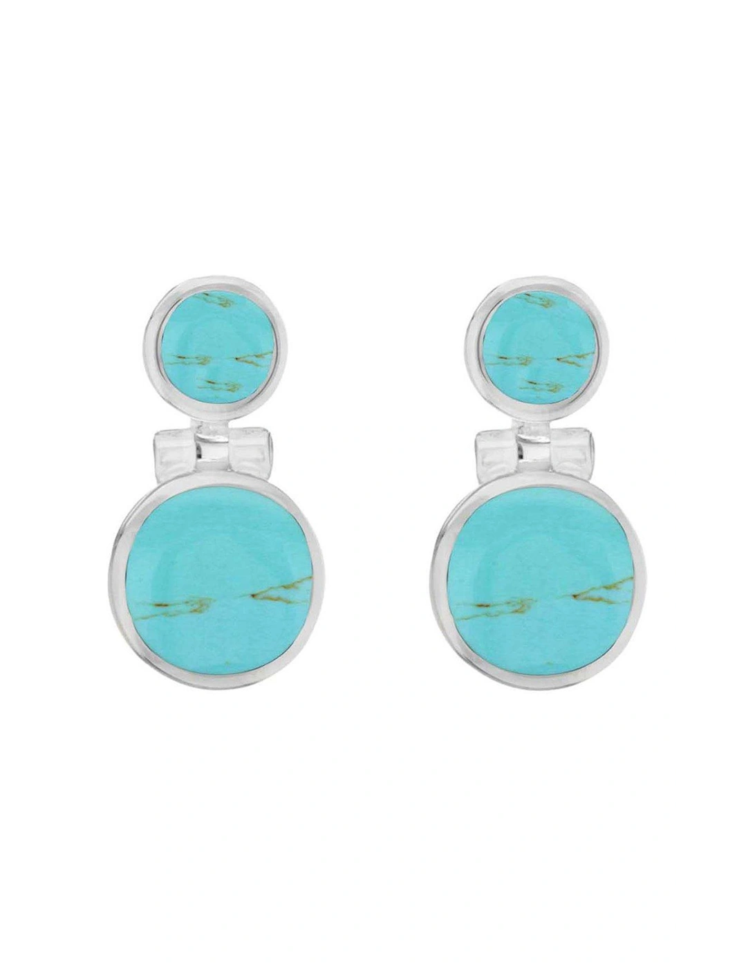 Sterling Silver Turquoise Drop Earrings, 2 of 1