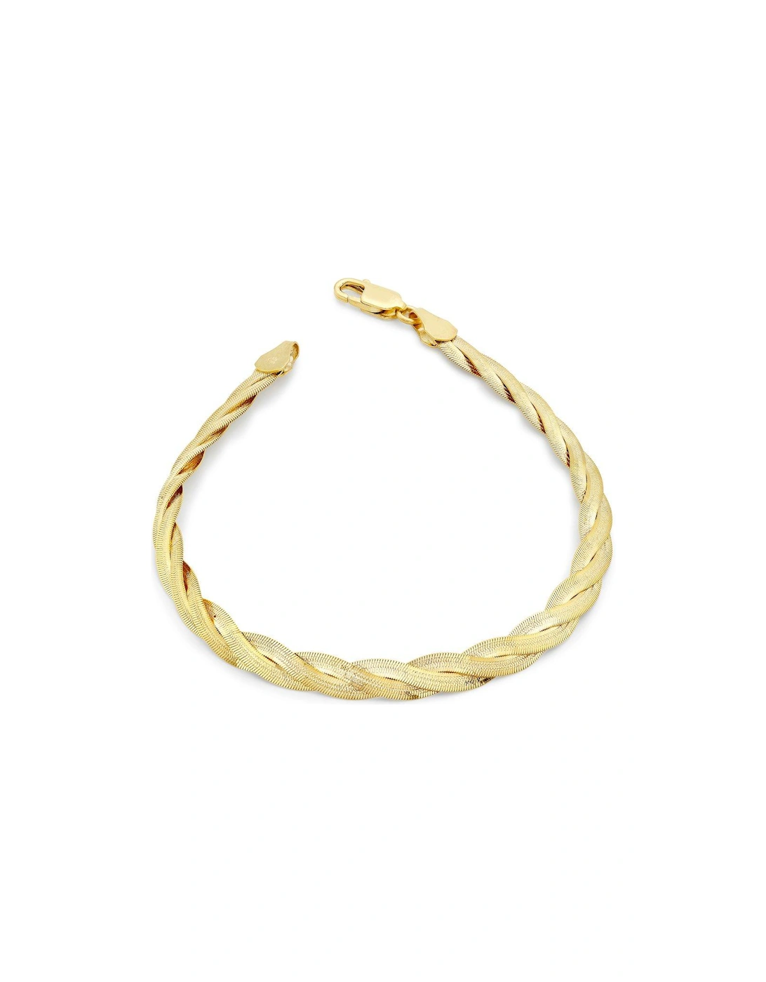 9ct Yellow Gold 3-Plait Patterned Herringbone Bracelet, 2 of 1