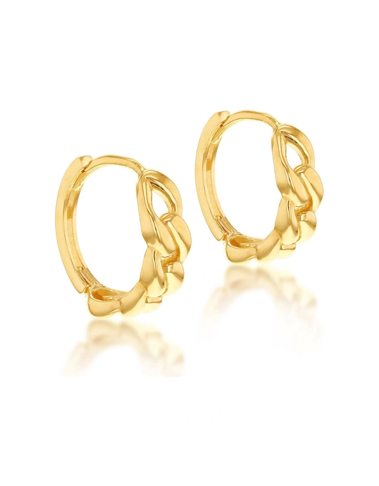 9ct Yellow Gold Half Curb Huggie Earrings