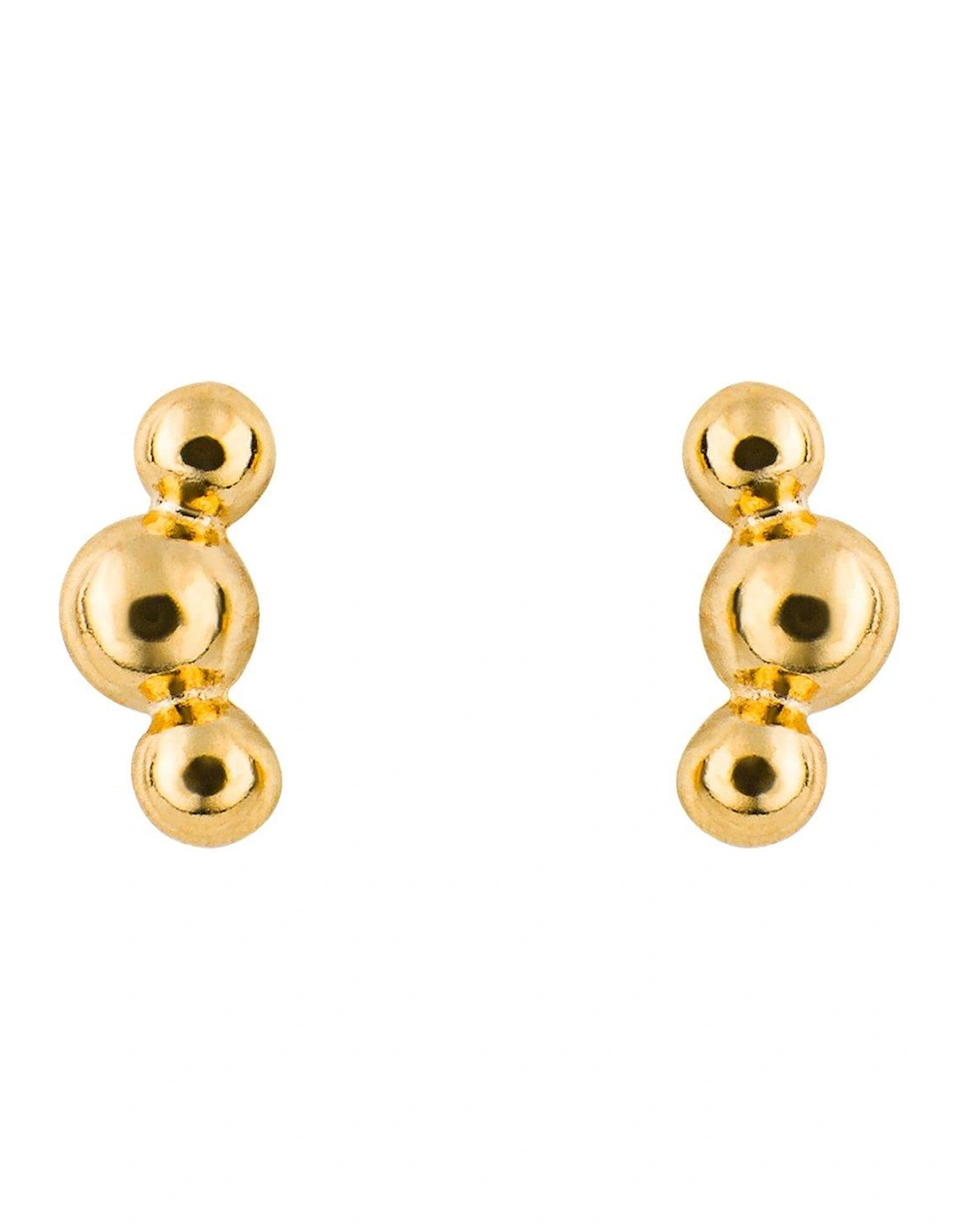 Sterling Silver Trio Ball Gold Plated Stud Earrings, 3 of 2