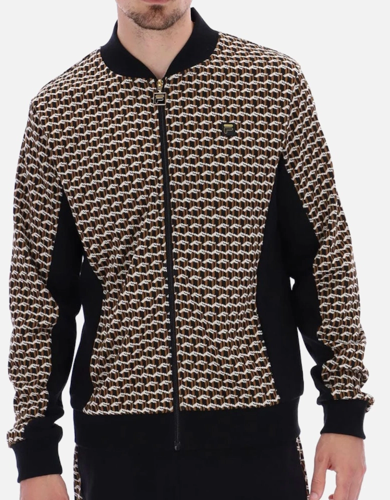 Gold Mens Vigo Track Top Geo Pattern - Black