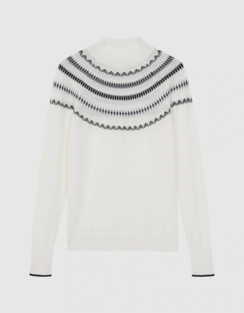 Wool-Cashmere Fair-Isle Funnel Neck Jumper