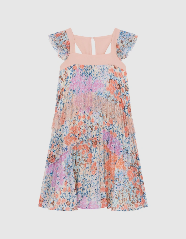 Floral Printed Pleated Dress