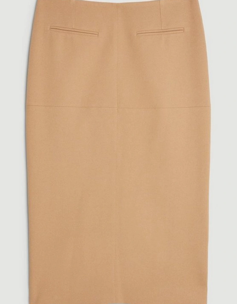 Tailored Compact Stretch Midi Skirt