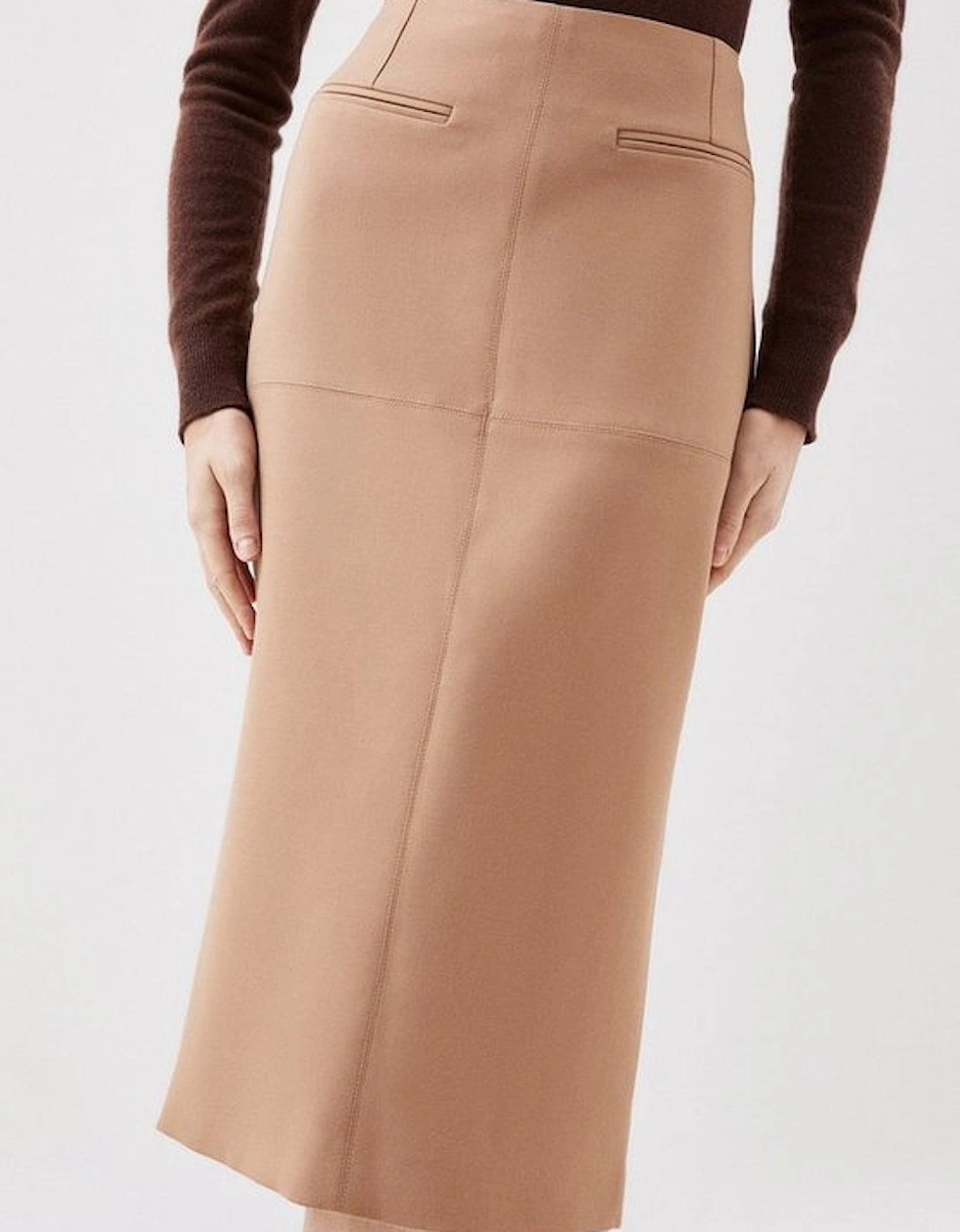 Tailored Compact Stretch Midi Skirt