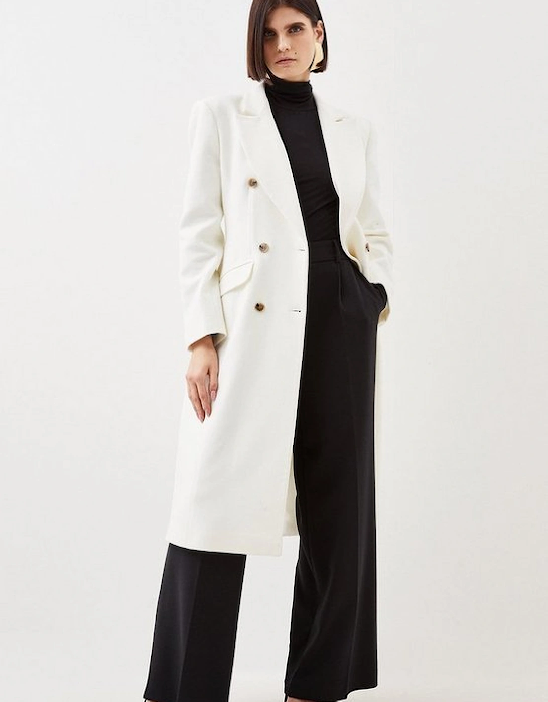 Italian Manteco Wool Hourglass Midi Coat