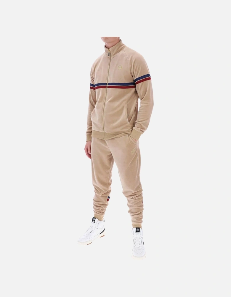 Orion Luxe Velour Track Top - Humus Brown