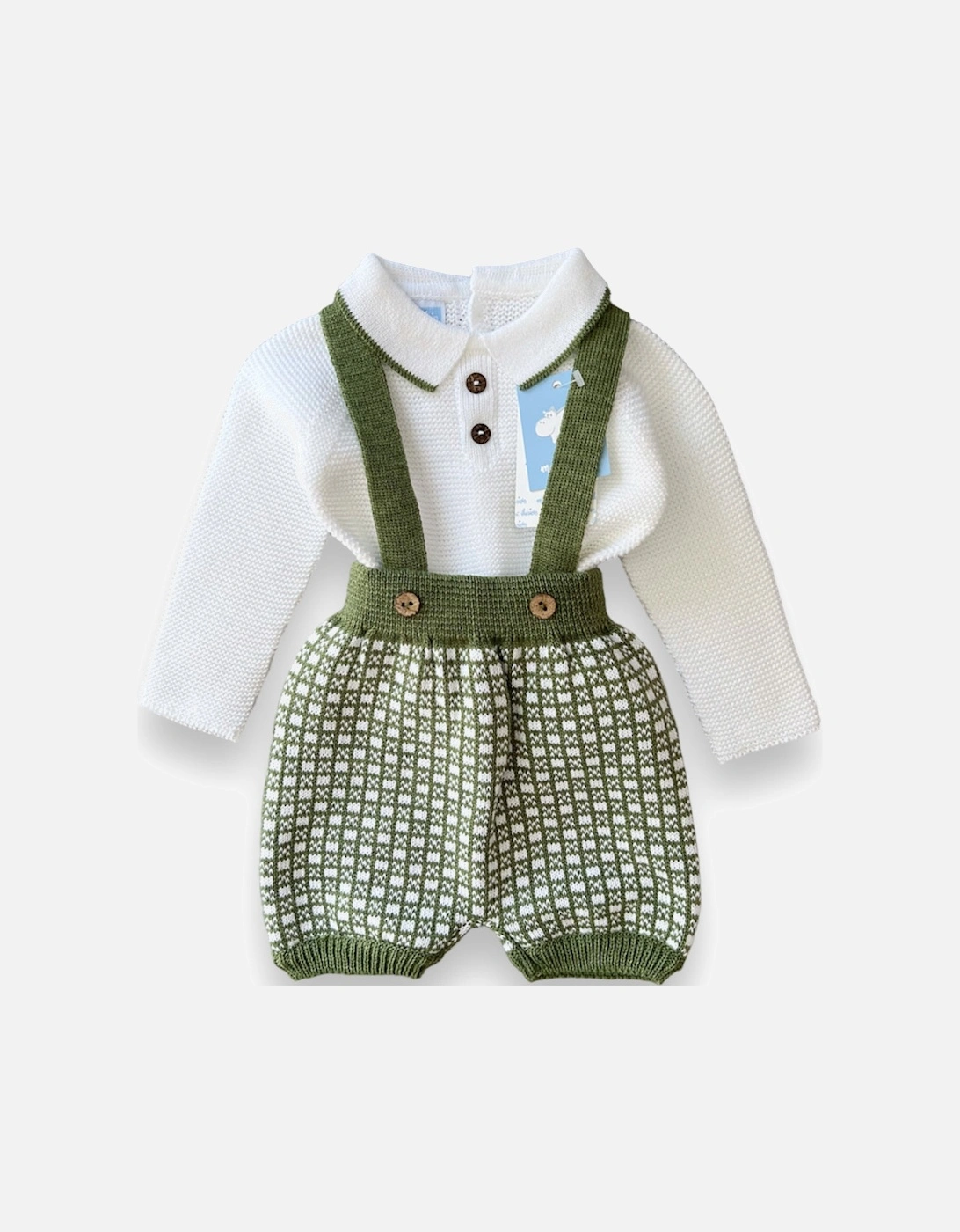 Olive Knitted Dungaree Set, 4 of 3