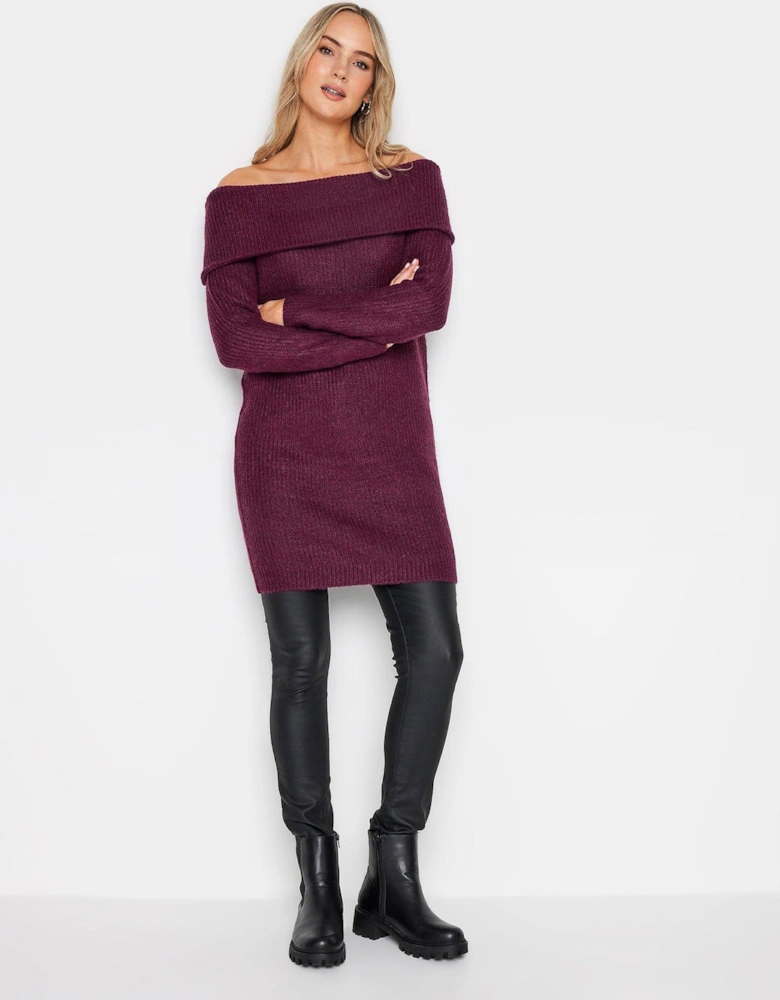 Dark Purple Bardot Tunic