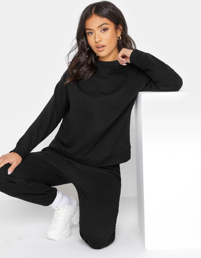 Petite Crew Neck Sweatshirt - Black