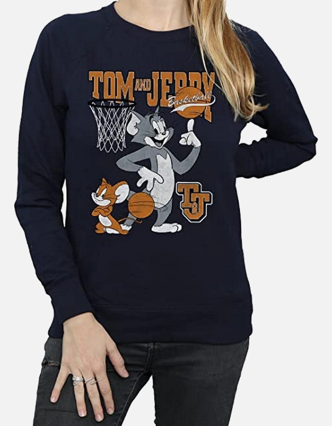 Tom and Jerry Womens/Ladies Spinning Basketball Sweatshirt