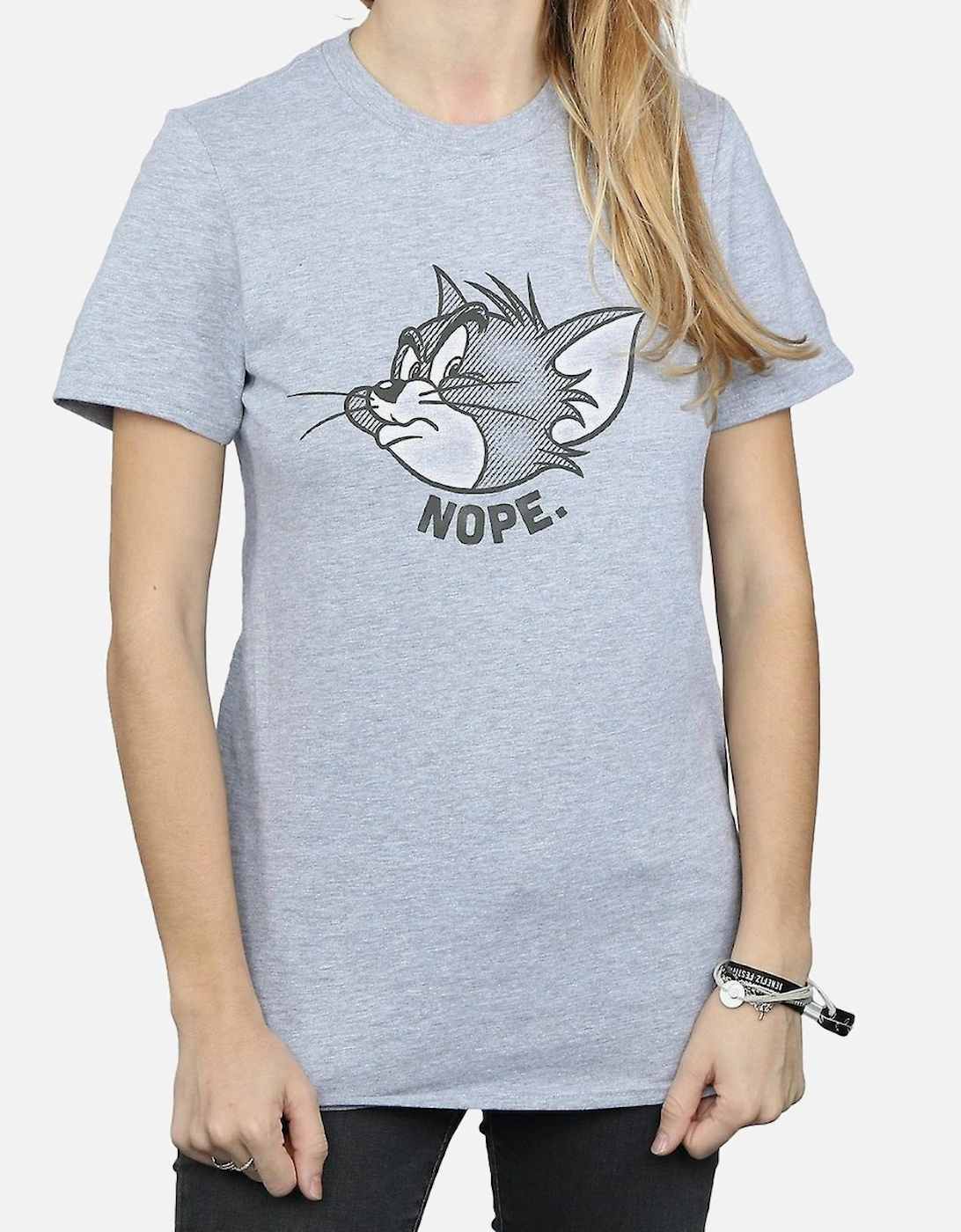 Tom and Jerry Womens/Ladies Nope Face Boyfriend T-Shirt, 5 of 4