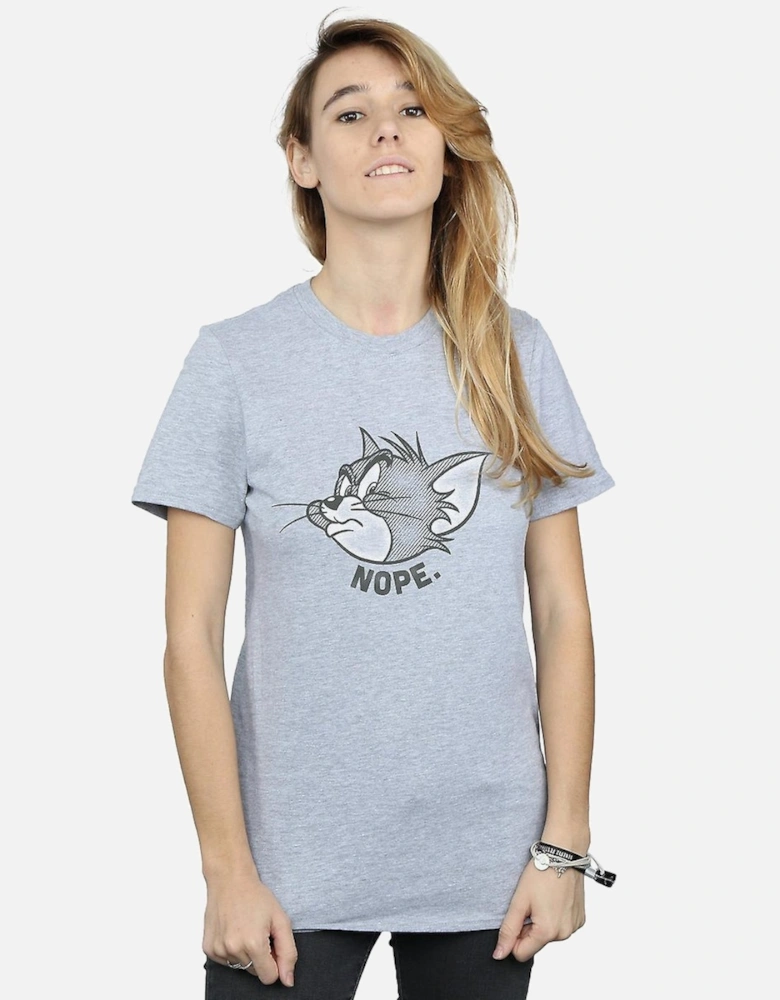 Tom and Jerry Womens/Ladies Nope Face Boyfriend T-Shirt