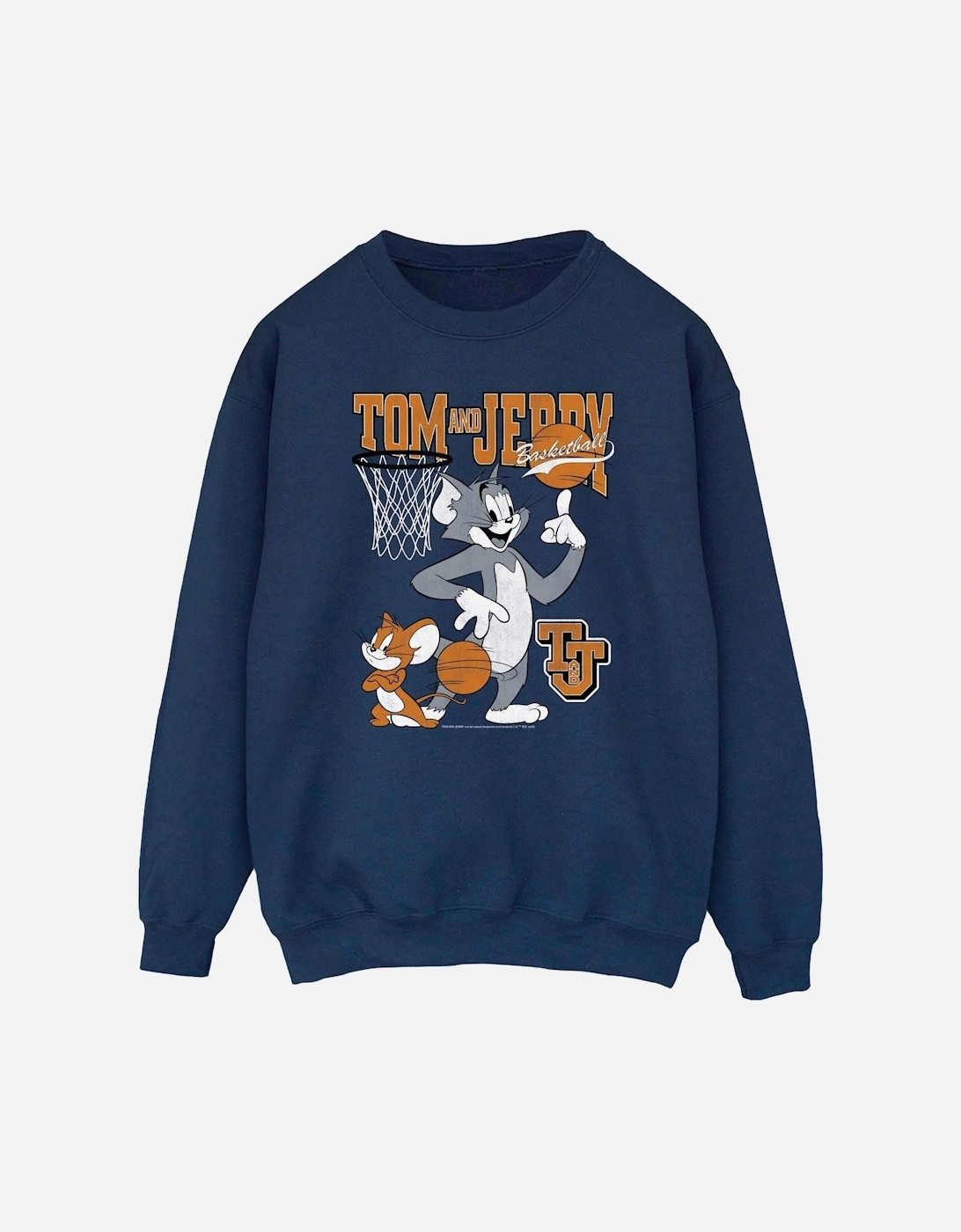 Tom and Jerry Mens Spinning Basketball Cotton Sweatshirt, 6 of 5