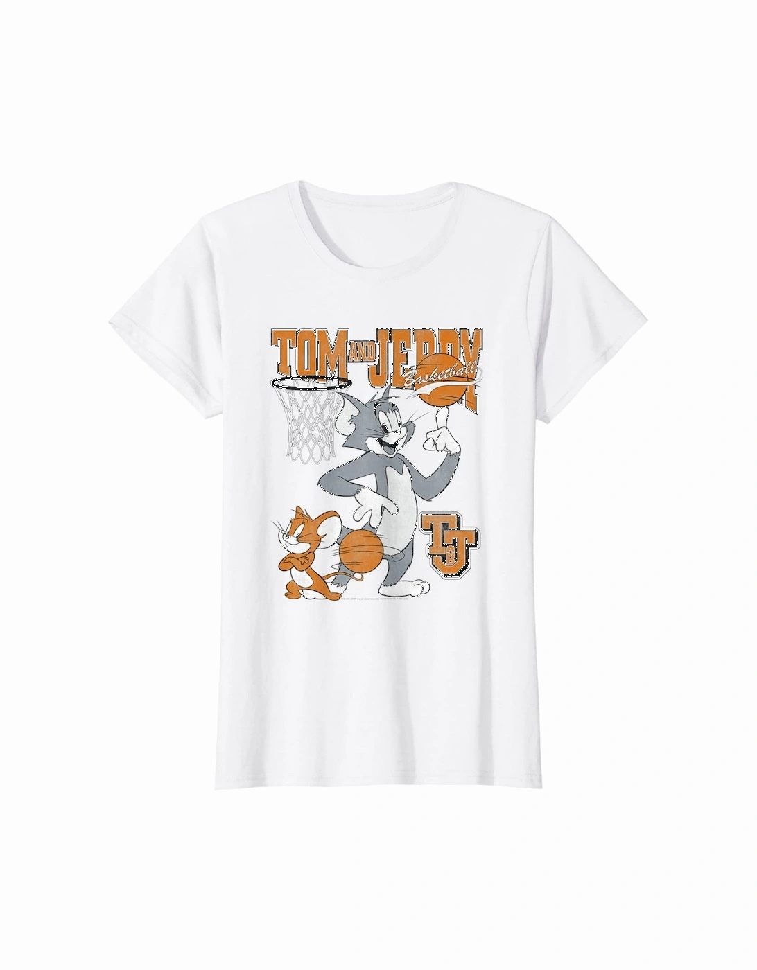 Tom and Jerry Womens/Ladies Spinning Basketball Cotton T-Shirt, 6 of 5