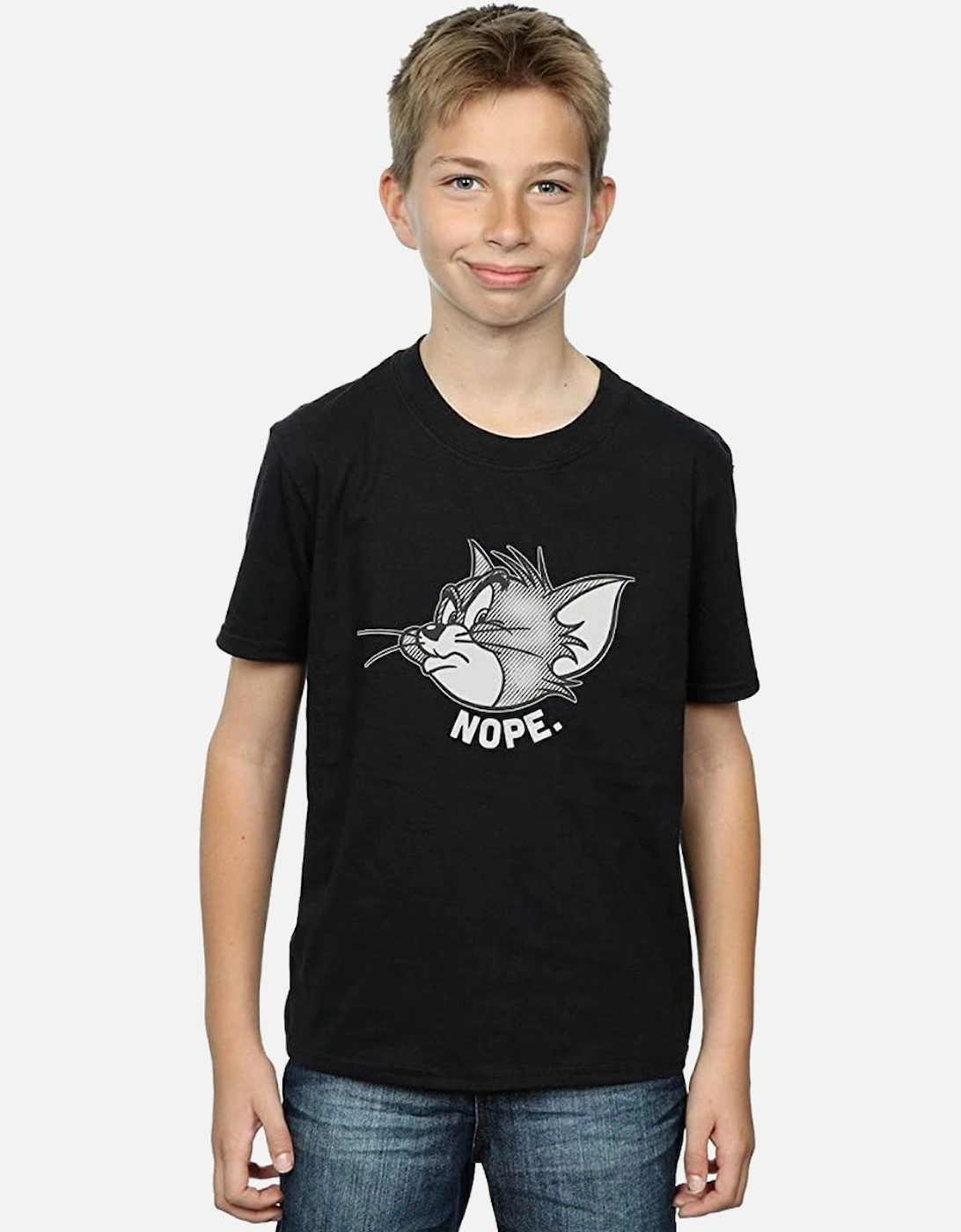 Tom and Jerry Boys Nope Face Cotton T-Shirt, 6 of 5