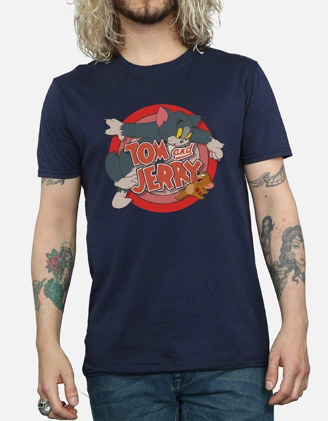 Tom and Jerry Mens Catch Cotton T-Shirt, 5 of 4