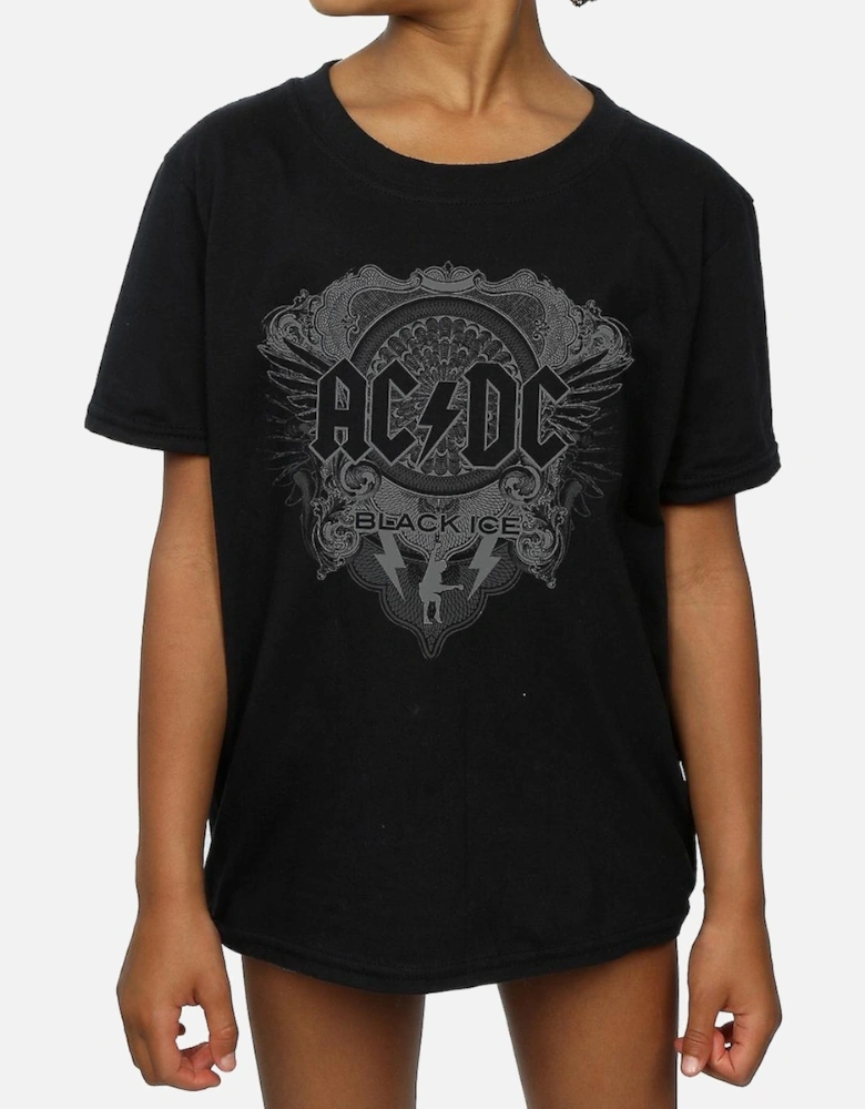 Girls Black Ice Cotton T-Shirt