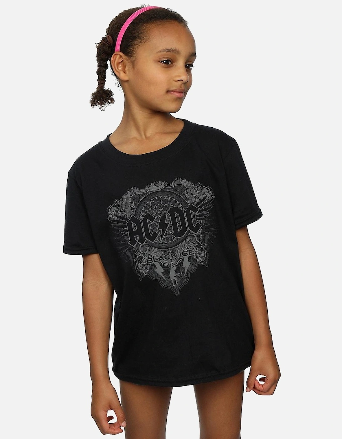 Girls Black Ice Cotton T-Shirt