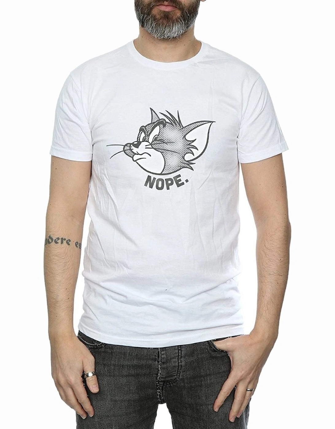 Tom and Jerry Mens Nope Face Cotton T-Shirt, 6 of 5