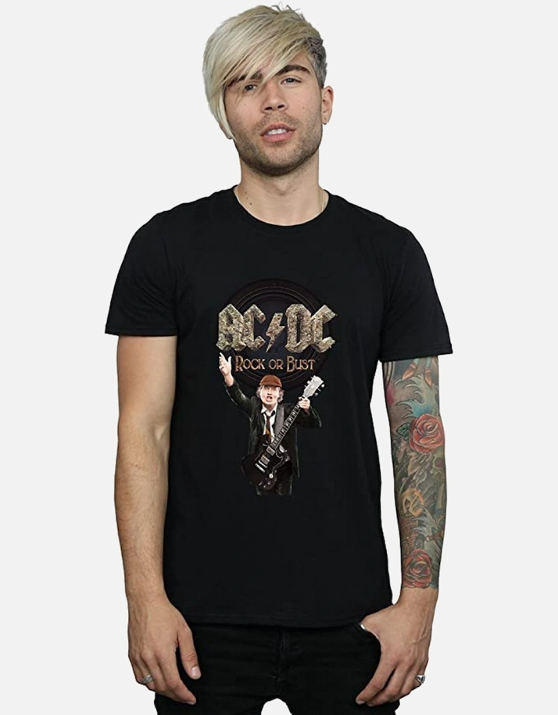 Mens Rock Or Bust Angus Young Cotton T-Shirt