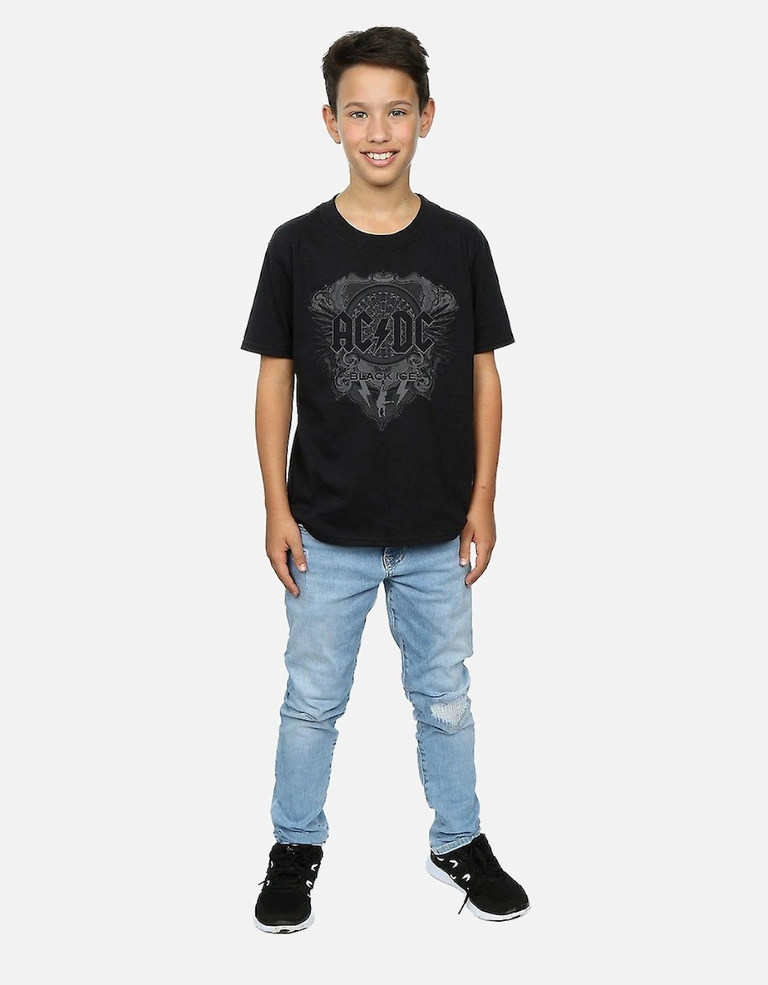 Boys Black Ice Cotton T-Shirt