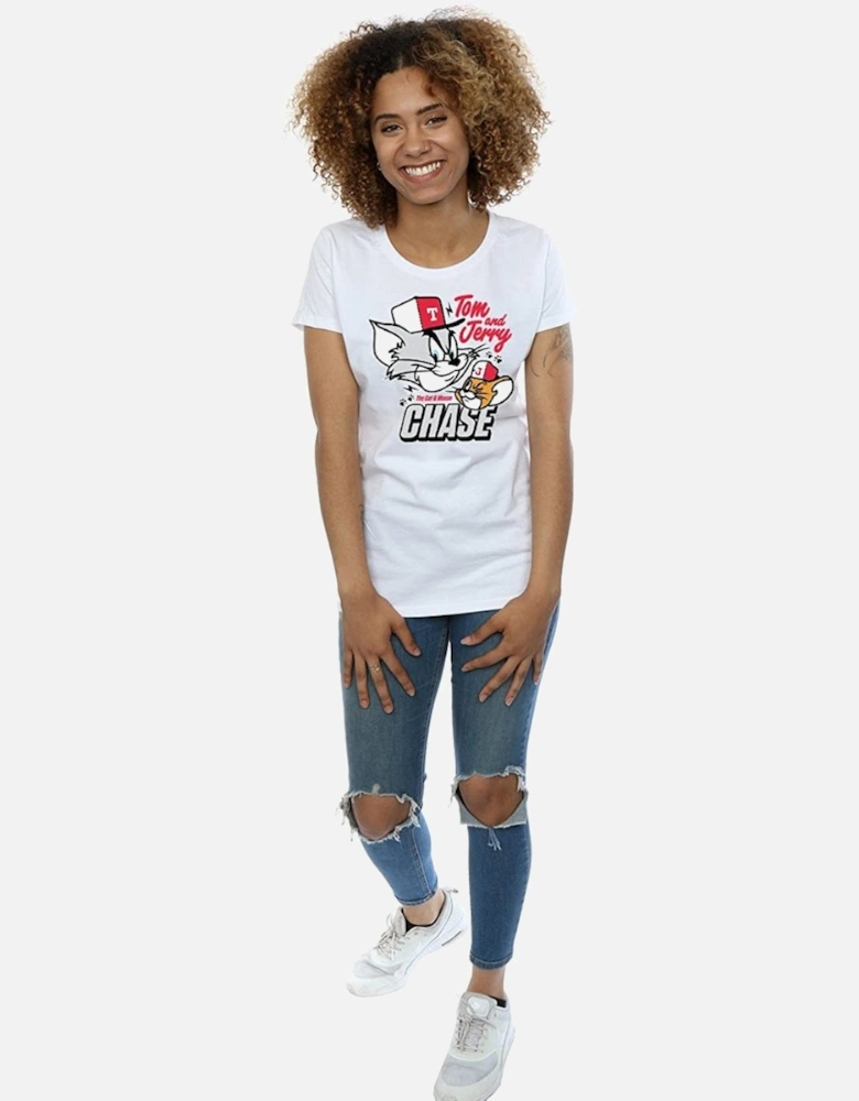 Tom and Jerry Womens/Ladies Cat & Mouse Chase Cotton T-Shirt