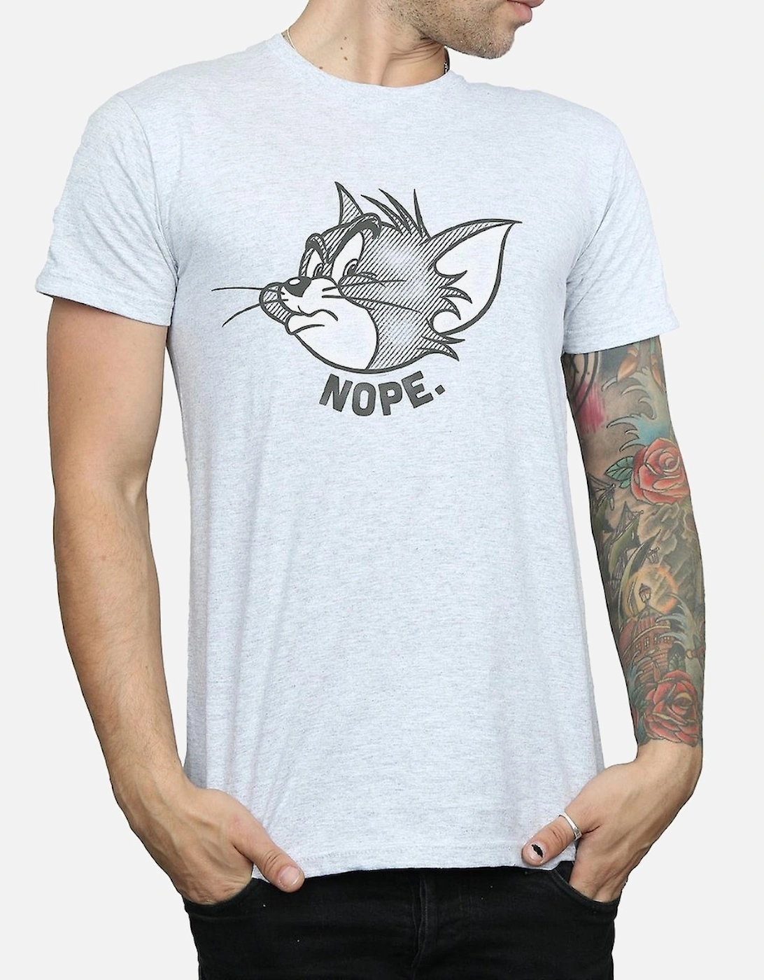 Tom and Jerry Mens Nope Face T-Shirt, 5 of 4