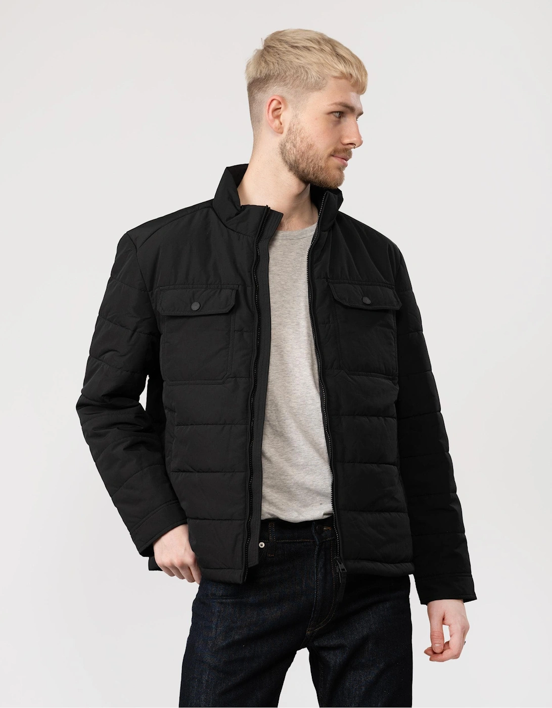 Mens Channel Quilted Jacket