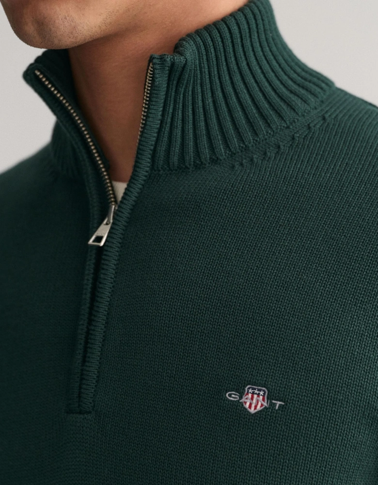 Mens Casual Cotton Half Zip Jumper