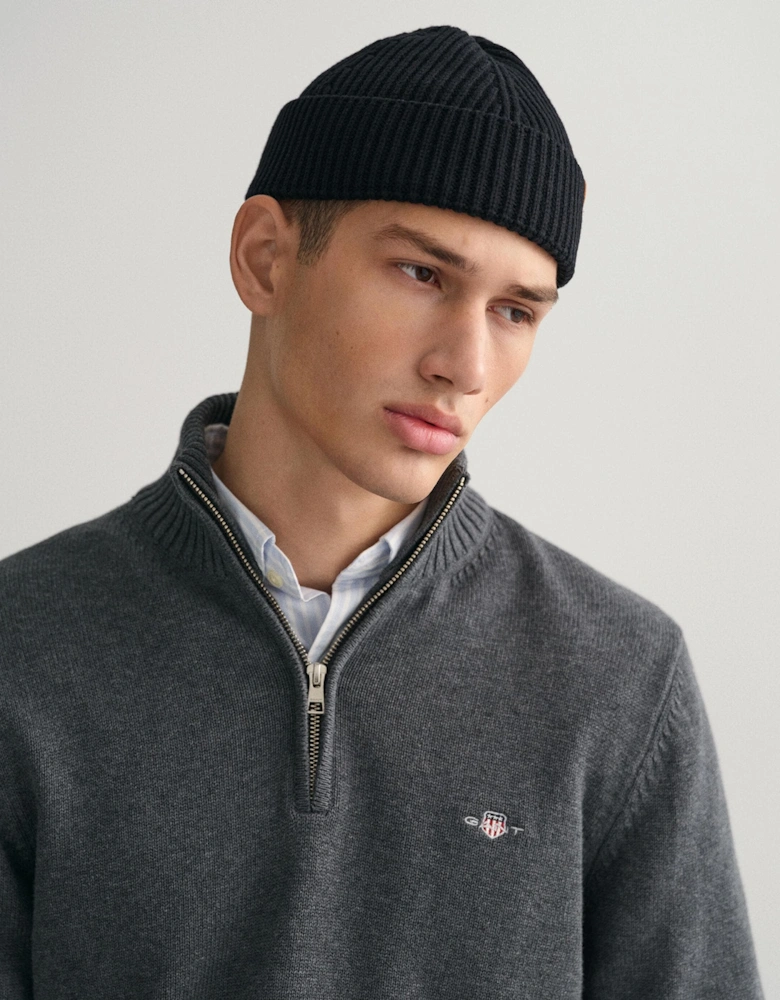 Mens Casual Cotton Half Zip Jumper