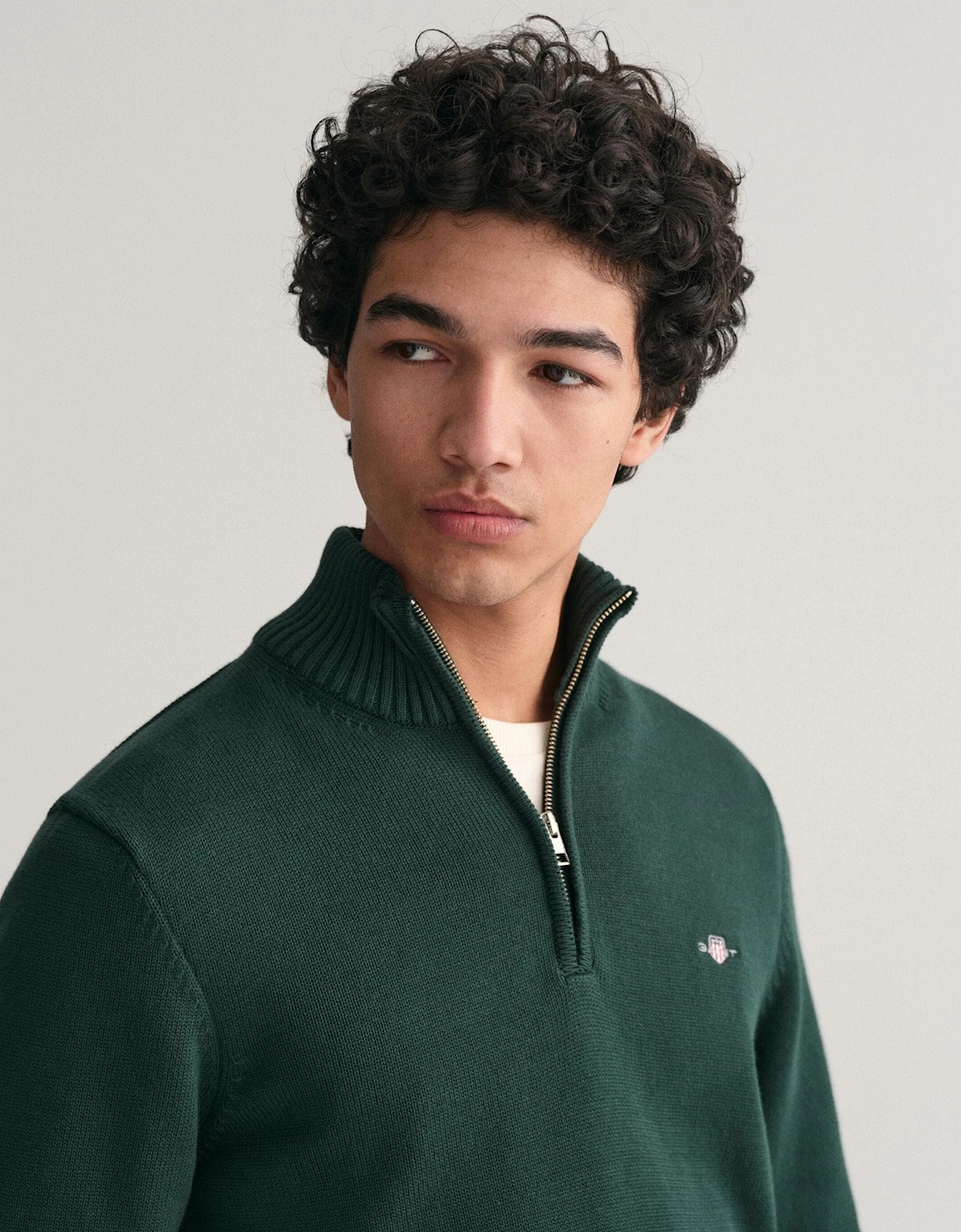 Mens Casual Cotton Half Zip Jumper