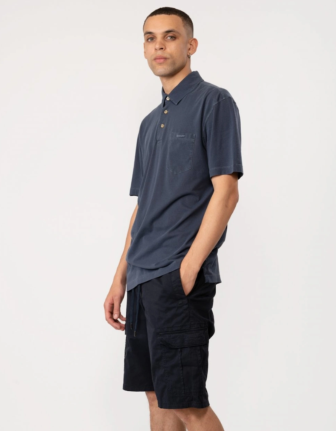 Mens Solid Sunfaded Jersey Short Sleeve Rugger