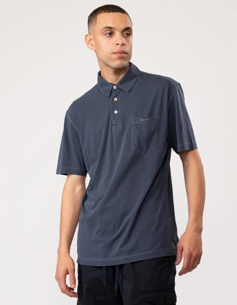 Mens Solid Sunfaded Jersey Short Sleeve Rugger