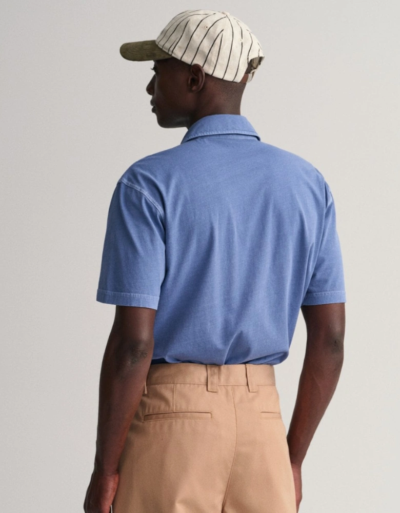 Mens Solid Sunfaded Jersey Short Sleeve Rugger