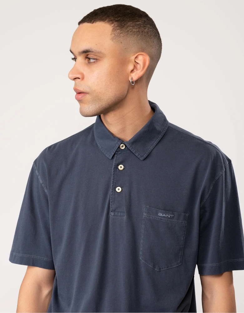 Mens Solid Sunfaded Jersey Short Sleeve Rugger