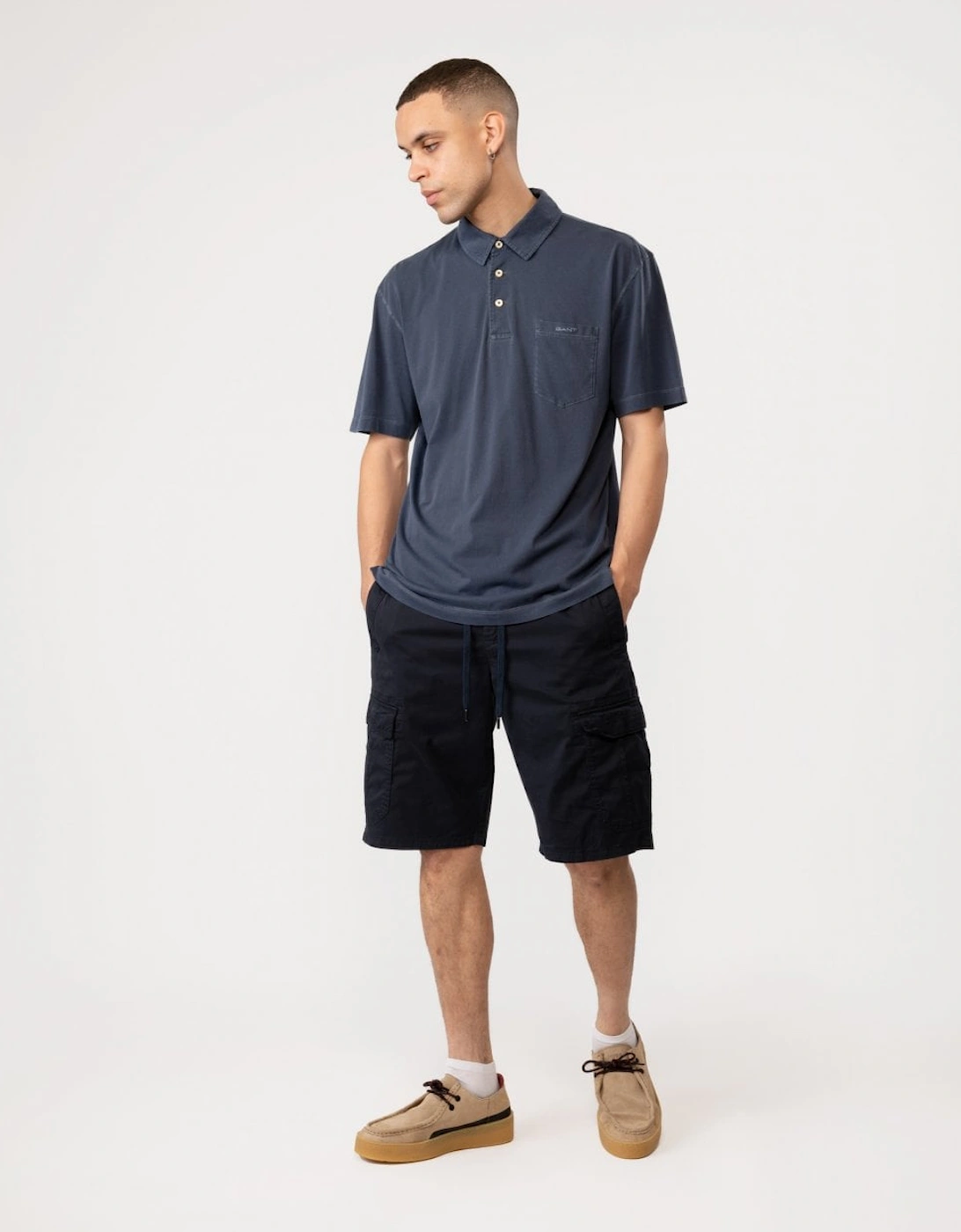 Mens Solid Sunfaded Jersey Short Sleeve Rugger
