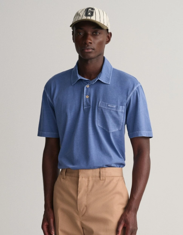 Mens Solid Sunfaded Jersey Short Sleeve Rugger