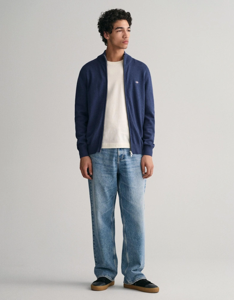 Mens Casual Cotton Zip Cardigan