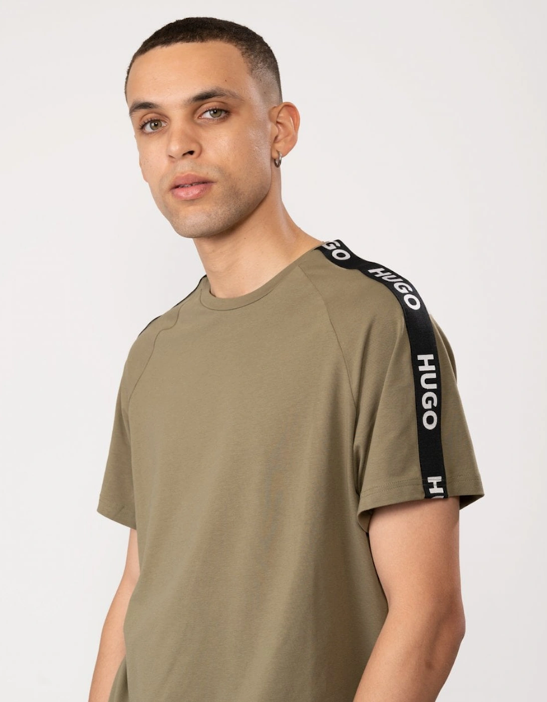 Sporty Logo Tape Mens Loungewear T-Shirt, 6 of 5