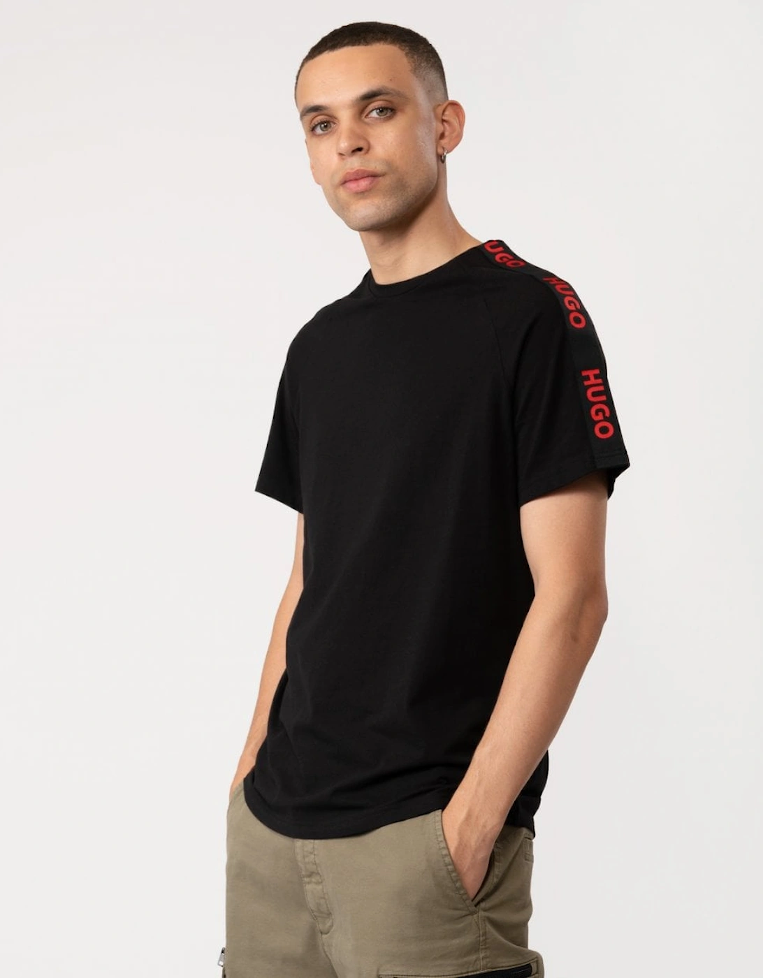 Sporty Logo Tape Mens Loungewear T-Shirt, 6 of 5