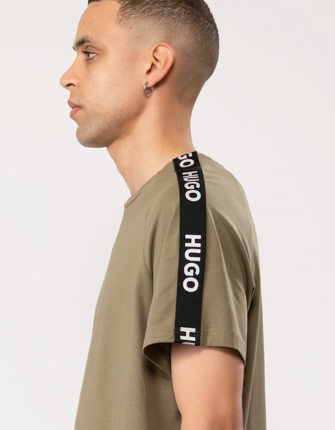 Sporty Logo Tape Mens Loungewear T-Shirt