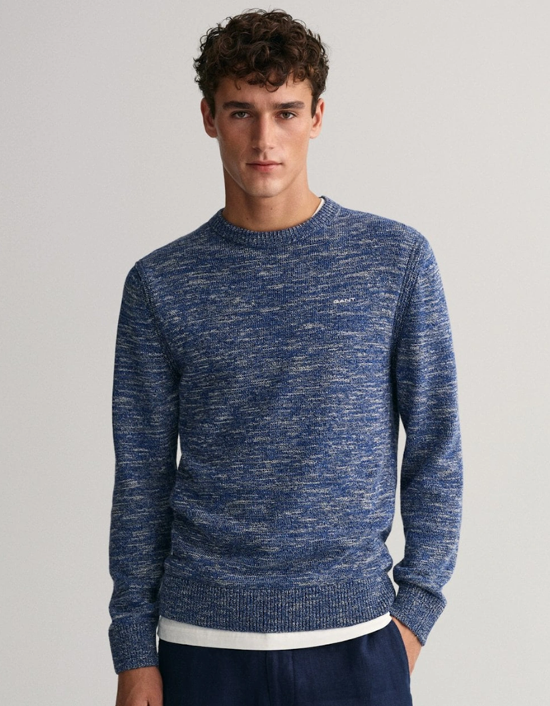 Mens Twisted Yarn Crew Neck Sweater, 5 of 4
