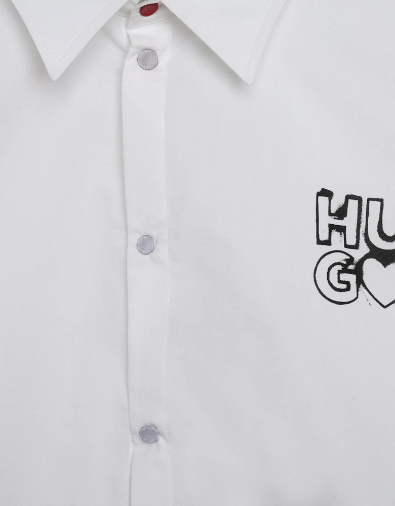 White Logo Oversized Shirt