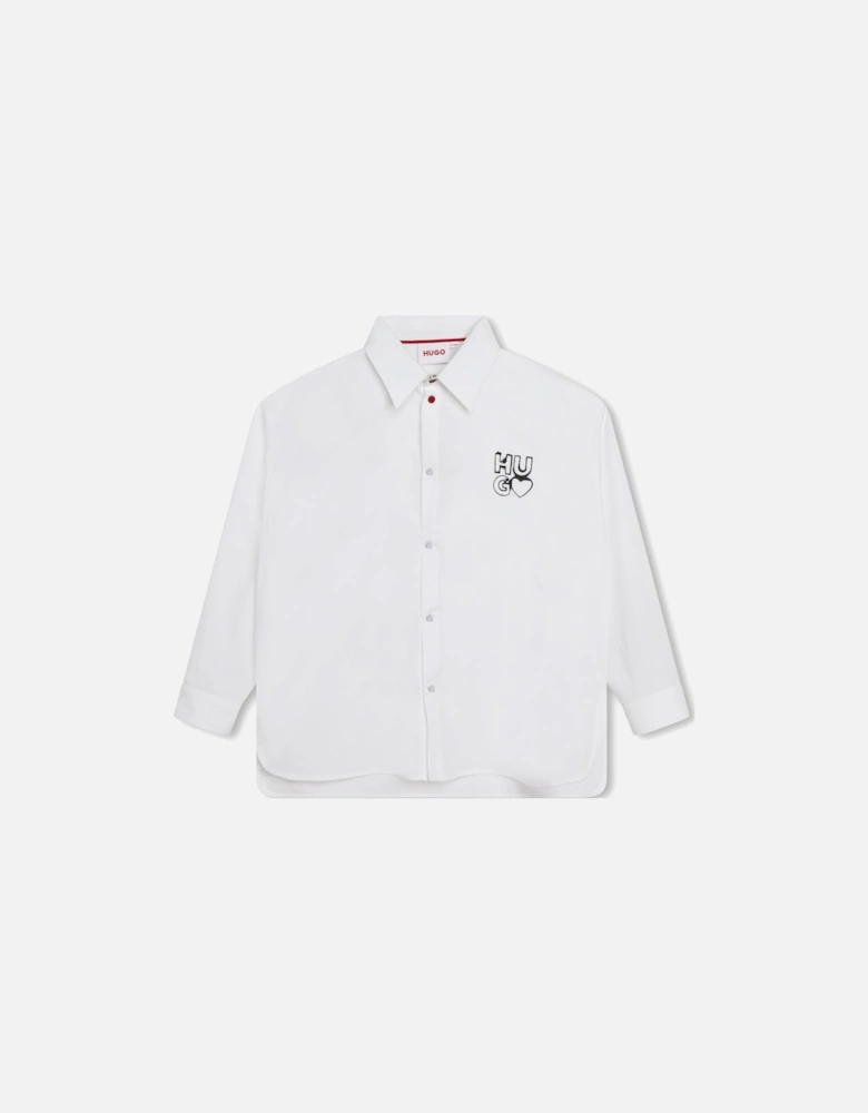 White Logo Oversized Shirt