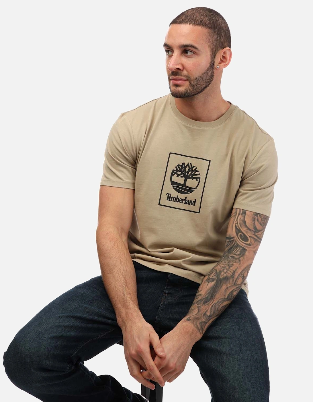 Mens Stack Logo Print T-Shirt